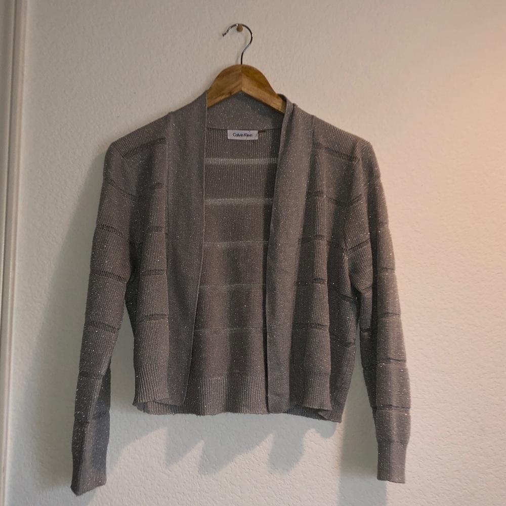 Calvin Klein cropped sparkle cardigan
